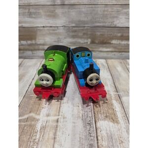 Vintage Thomas & Percy ERTL Toy Trains Blue Green 1990s Set READ